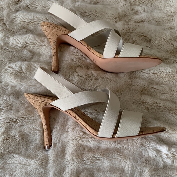 Manolo Blahnik Strappy Sandals.NWT. Size 38 1/2. Beige. Cork Detail. 3 1/2” Heel - Picture 4 of 10
